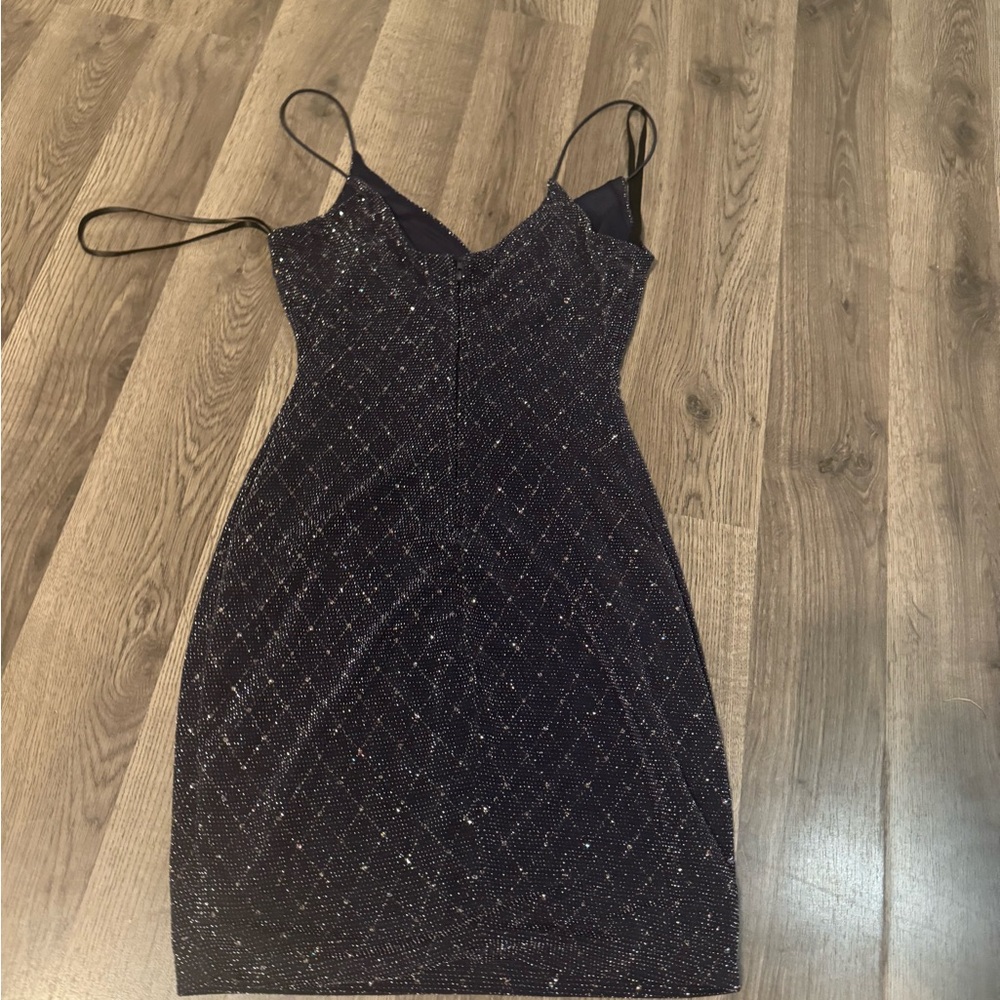 Elegant Blue Homecoming Glitter Dress